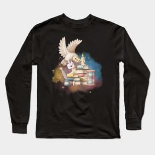 Magical wizard world with an owl Long Sleeve T-Shirt